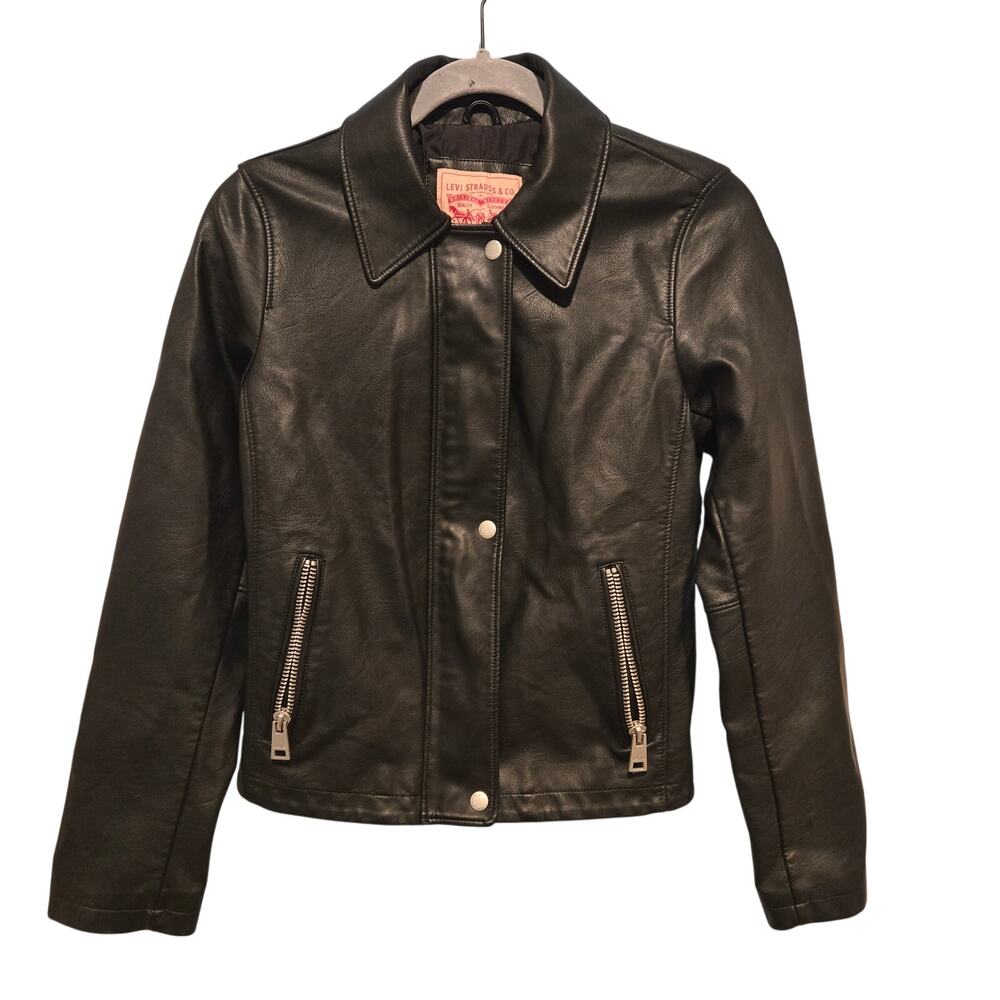 Levi's women's faux leather moto jacket women's size small